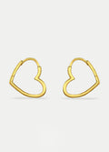 Sterling Silver Gold Plated Heart Hoops | Gold-Image 1