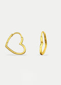 Sterling Silver Gold Plated Heart Hoops | Gold-Image 2