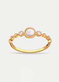 Sterling Silver Gold Plated Opal Gem Ring | White-Image 1