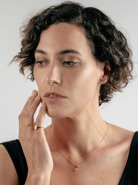 Sterling Silver Gold Plated Rose Pendant Necklace