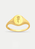 Sterling Silver Gold Plated Rose Signet Ring | Gold-Image 1