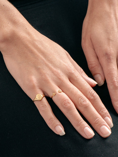 Sterling Silver Gold Plated Rose Signet Ring