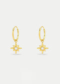 Sterling Silver Gold Plated Star Gem Ear Hoops | Gold-Image 1