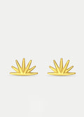 Sterling Silver Gold Plated Sunray Stud Earrings | Gold-Image 1