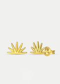 Sterling Silver Gold Plated Sunray Stud Earrings | Gold-Image 2