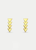 Sterling Silver Gold Plated Triangle Drop Stud Earrings | Gold-Image 1