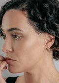 Sterling Silver Gold Plated Triangle Drop Stud Earrings | Gold-Image 3
