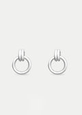 Sterling Silver Hanging Round Ear Studs | Silver-Image 1