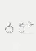 Sterling Silver Hanging Round Ear Studs | Silver-Image 2