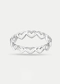 Sterling Silver Heart Band Ring | Silver-Image 1