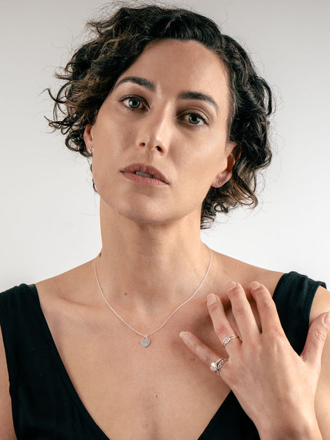 Sterling Silver Heart Lock Pendant Necklace