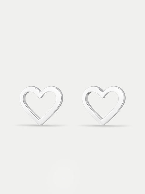 Sterling Silver Heart Stud Earrings