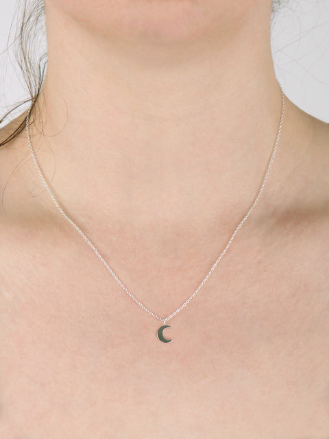 Sterling Silver Moon Pendant Necklace