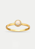 Sterling Silver Opal Circle Ring | Gold-Image 1