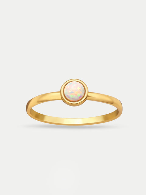 Sterling Silver Opal Circle Ring