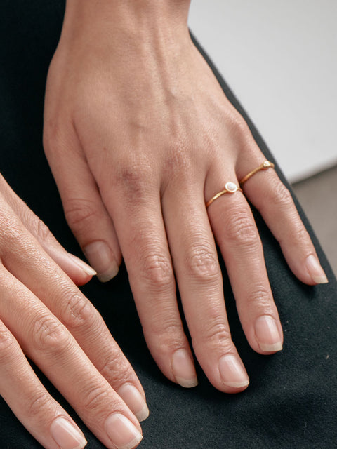 Sterling Silver Opal Circle Ring
