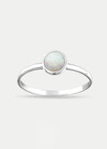Sterling Silver Opal Circle Ring | Silver-Image 1