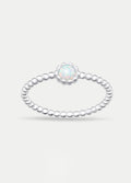 Sterling Silver Opal Dot Ring | White-Image 1