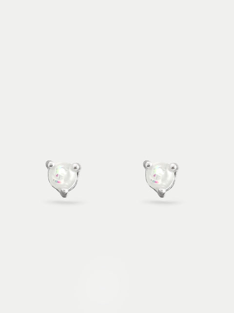 Sterling Silver Opal Stud Earrings