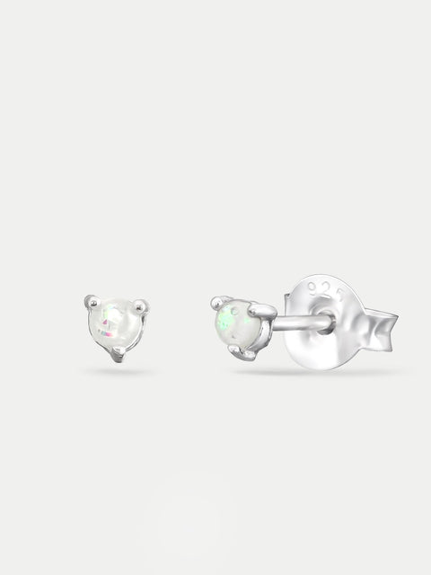 Sterling Silver Opal Stud Earrings
