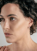 Sterling Silver Oval Huggie Hoop Earrings | Silver-Image 3