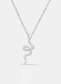 Sterling Silver Snake Pendant Necklace | Silver-Image 1