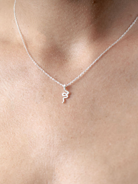 Sterling Silver Snake Pendant Necklace