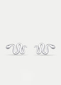 Sterling Silver Snake Stud Earrings | Silver-Image 1