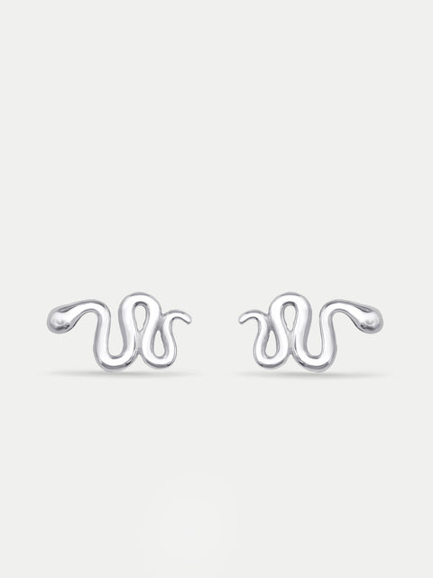 Sterling Silver Snake Stud Earrings
