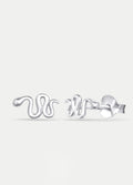 Sterling Silver Snake Stud Earrings | Silver-Image 2