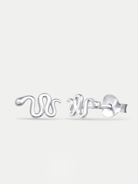Sterling Silver Snake Stud Earrings