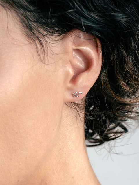 Sterling Silver Snake Stud Earrings
