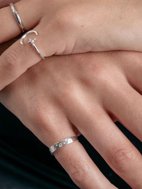 Sterling Silver Star Band Ring
