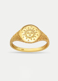 Sterling Silver Sun Medallion Ring | Gold-Image 1