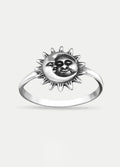 Sterling Silver Sun and Moon Ring | Silver-Image 1