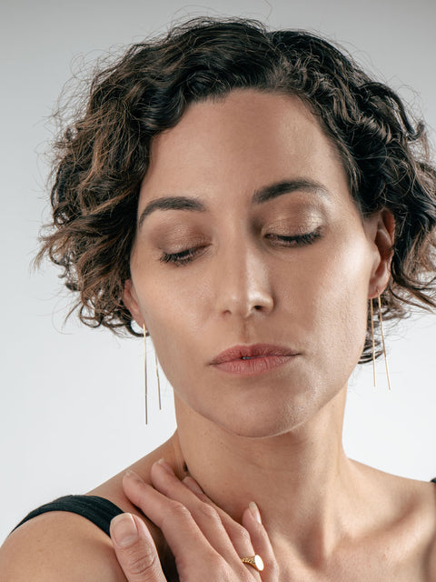 Sterling Silver Thread Through Drop Earring