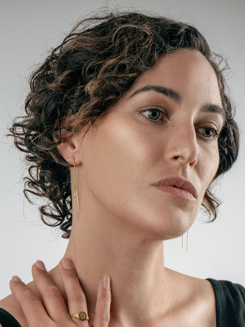 Sterling Silver Thread Through Drop Earring