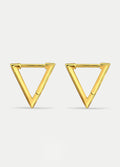 Sterling Silver Triangle Huggie Hoop Earrings | Gold-Image 1