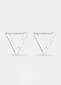 Sterling Silver Triangle Huggie Hoop Earrings | Silver-Image 1