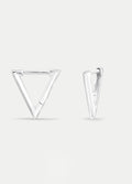 Sterling Silver Triangle Huggie Hoop Earrings | Silver-Image 2