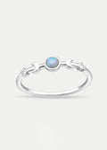 Sterling Silver Triple Moon and Stars Opal Gem Ring | Silver-Image 1