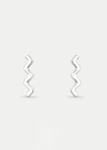 Sterling Silver Wiggle Stud Earrings | Silver-Image 1