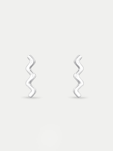 Sterling Silver Wiggle Stud Earrings