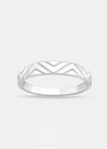 Sterling Silver Zigzag Band Ring | Silver-Image 1