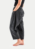 Stonewashed Cotton Barrel Pants | Stone Black-Image 2