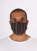 Stripe Cotton Face Mask | Charcoal-Image 2