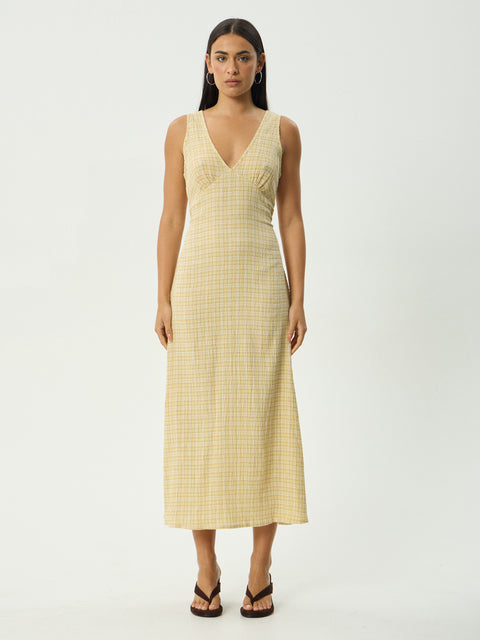 Sunday - Hemp Seersucker Check Maxi Dress
