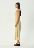 Sunday - Hemp Seersucker Check Maxi Dress | Lemon Check-Image 3