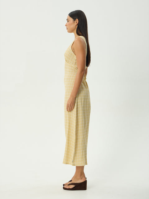 Sunday - Hemp Seersucker Check Maxi Dress