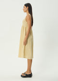 Sunday - Hemp Seersucker Check Midi Dress | Lemon Check-Image 2